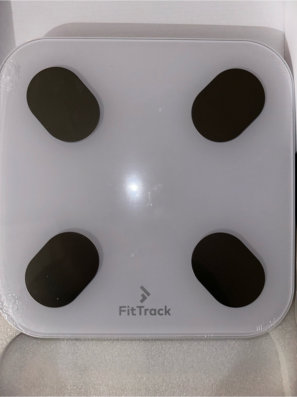 FitTrack Smart Body Scale in White with Black Sensors